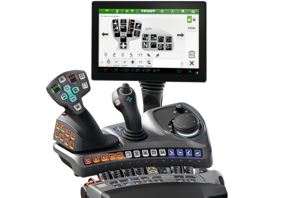 View of a Fendt armrest in Profi+ Setting 2