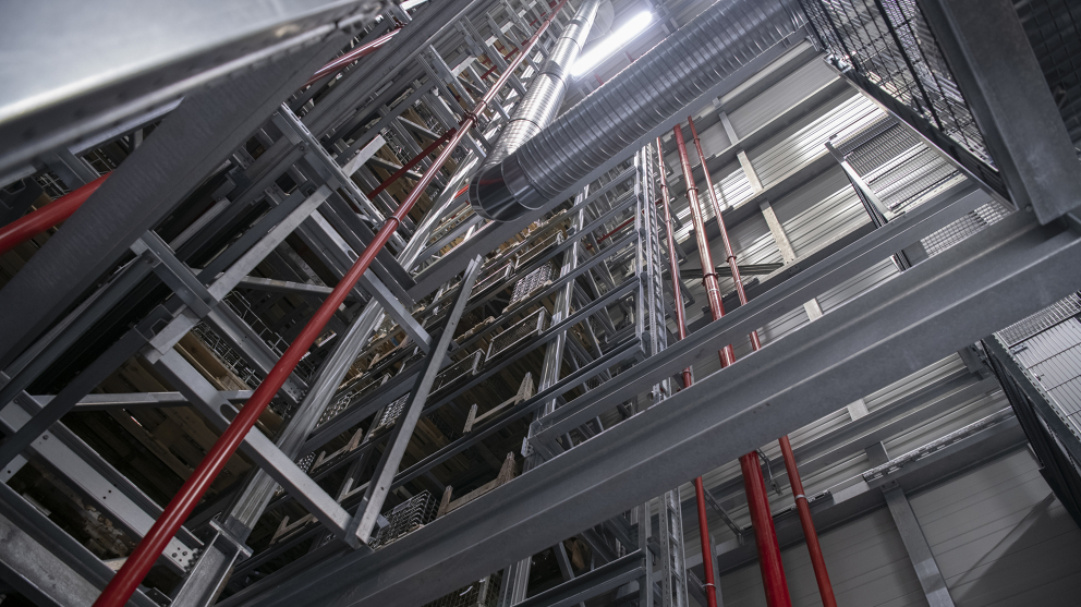 Interior view of Fendt high-bay warehouse