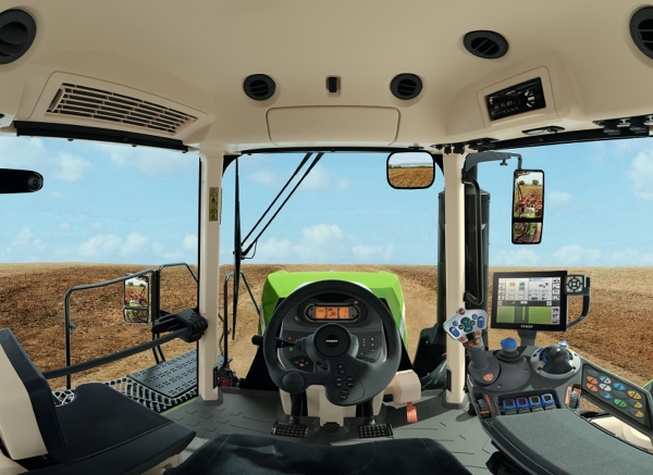 Vista ravvicinata della cabina del Fendt 1100 Vario MT.