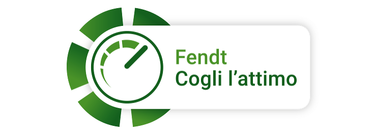 Fendt Cogli l’attimo 2026 Banner verde della promozione Fendt con la scritta “Fendt Cogli l’attimo”