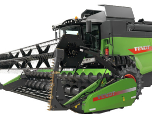 Animazione computerizzata di una mietitrebbia Fendt Serie C - rappresentazione CGI dettagliata della macchina