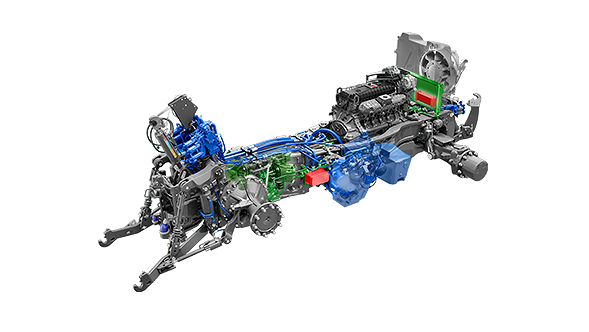 Visualizzazione CGI dell'impianto idraulico del Fendt 800 Vario