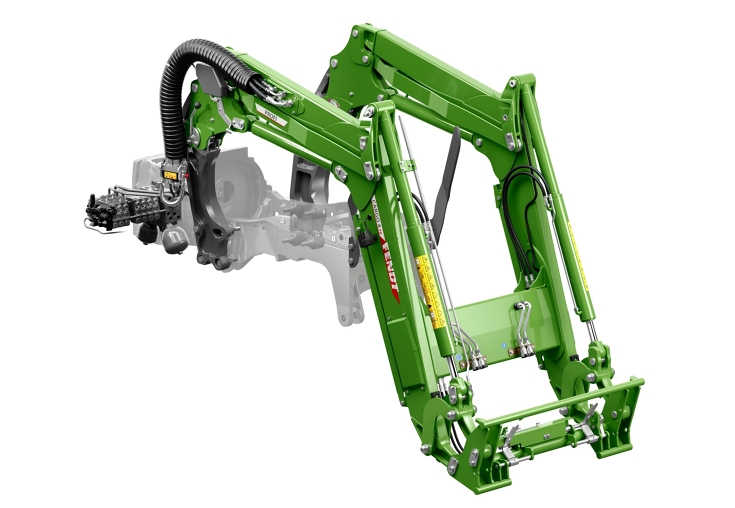 CGI del caricatore frontale verde Fendt Cargo 4.75 Profi