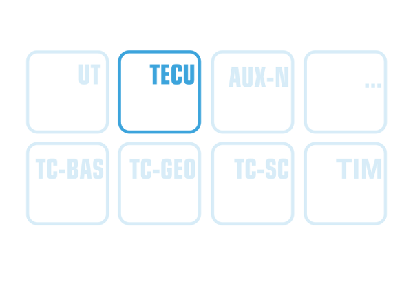 „Basic Tractor ECU“ piktograma „Basic Tractor ECU“ baltai mėlyna piktograma