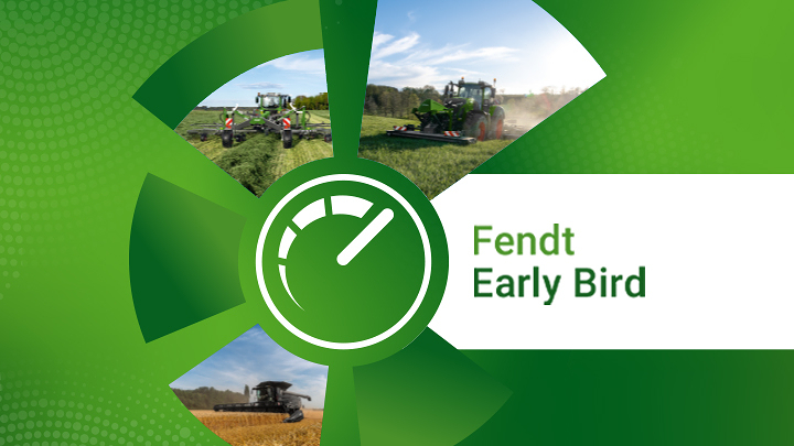 Fendt Early Bird attēls ar izgriezumiem ar dalībā iekļautām Fendt mašīnām