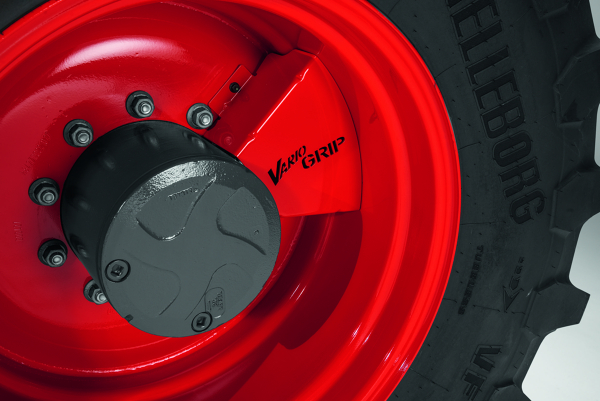 Close-up van een band met VarioGrip-bandendrukwisselsysteem.