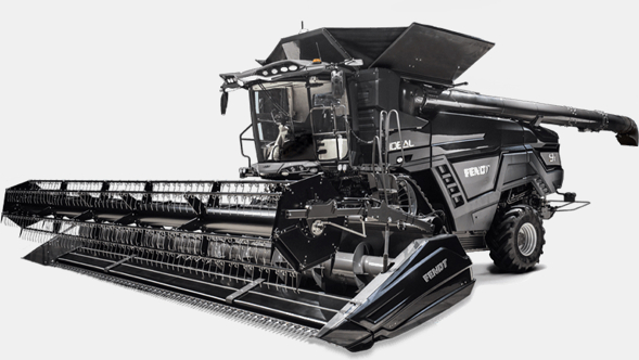 Fendt IDEAL-maaidorser Foto van een zwarte Fendt Ideal in de virtuele showroom