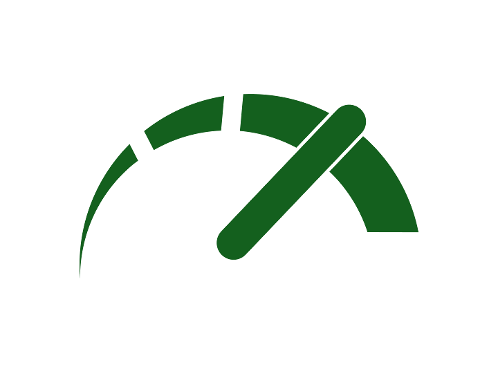 Groen snelheidsmeter-pictogram voor de Fendt Early Bird-actie