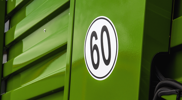 Fendt Tigo snelheidsgoedkeuring close-up
