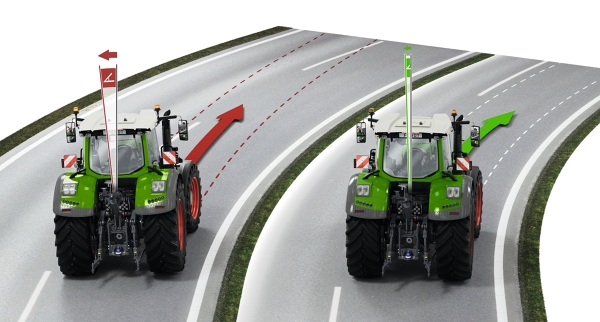 Grafikk, til venstre en traktor uten FSC og til høyre en traktor med FSC.