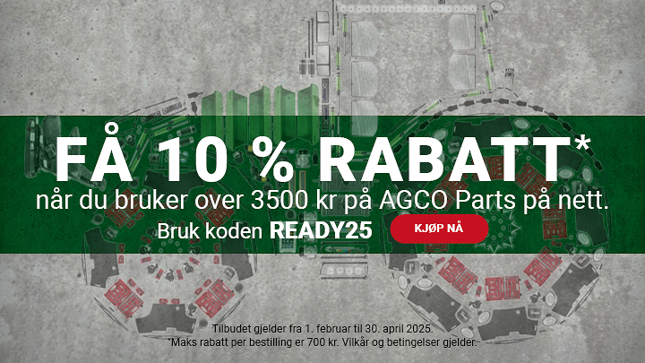 Få 10 % rabatt på AGCO Parts-kampanjen
