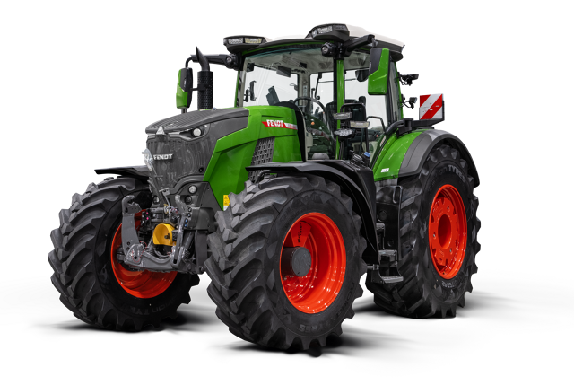 Isolert bilde fra siden av traktoren Fendt 800 Vario