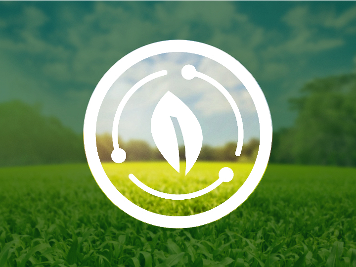 Biała kartka, otoczona trzema liniami w kształcie koła, znajduje się wewnątrz koła. W tle widać zieloną łąkę w lesie pod błękitnym niebem, która poza obrębem koła jest przyciemniona przez ciemnozieloną, półprzezroczystą warstwę.