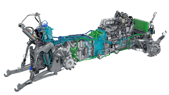 Wyizolowana grafika CGI przekładni ciągnika Fendt Vario 900.