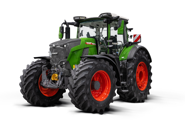 Wyizolowana grafika widoku z boku ciągnika Fendt 800 Vario