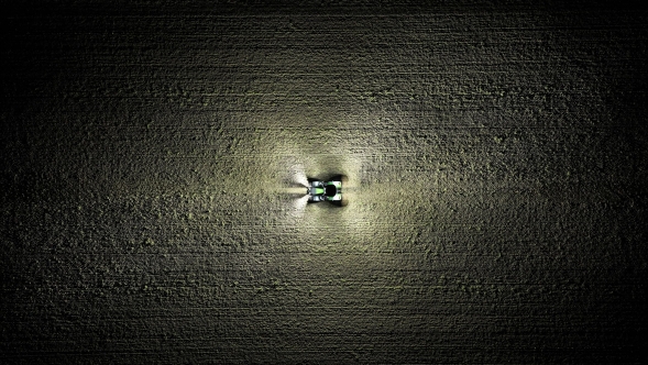 Приклад для Fendt 1000 Vario: Fendt 800 Vario UltraVision Приклад для Fendt 1000 Vario: вид на трактор Fendt 800 Vario з висоти пташиного польоту вночі з підсвічуванням UltraVision 360 градусів