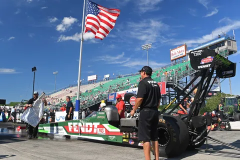NHRA Fendt Race Car getting set for track