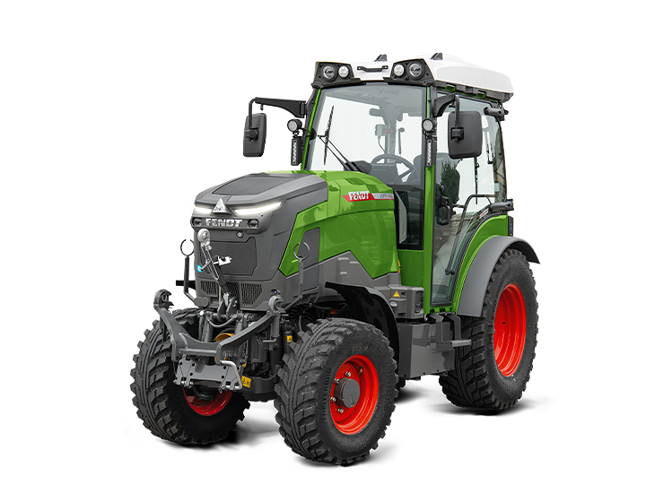 Fendt e100 tractor with white background