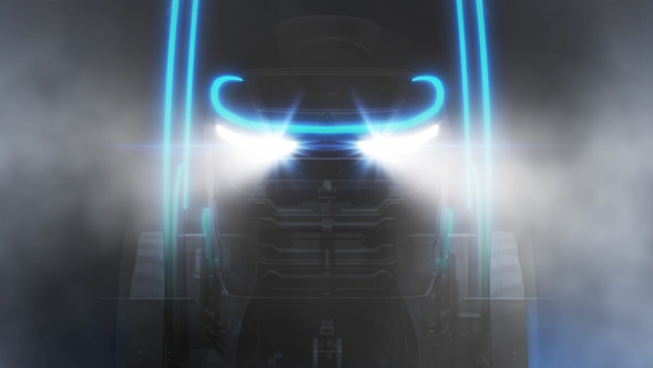 Smart Farming with FENDTONE Campaign image of an e100V Vario for the FendtONE technology solution