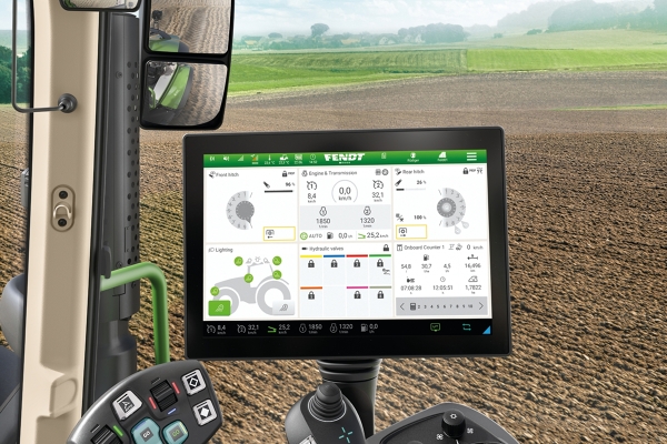 FendtONE onboard in the cab of a Fendt tractor FendtONE onboard in the cab of a Fendt tractor