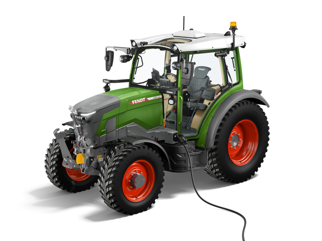 Cropped image of a Fendt e100 Vario standard tractor