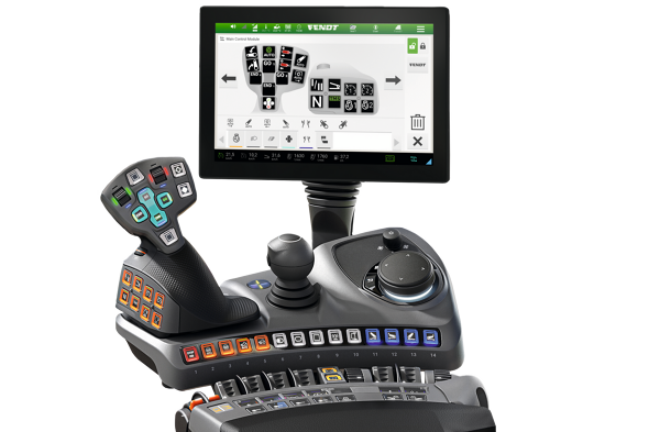 View of a Fendt armrest in the Profi Setting 1 Equipment variant