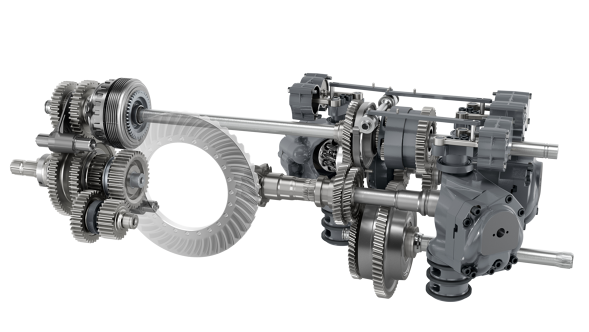 Schematic CGI representation of the PTO at the rear of the Fendt 800 Vario Gen5 tractor