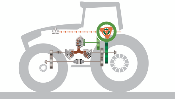 Drawing for interior view of the intelligent VarioDrive drivetrain