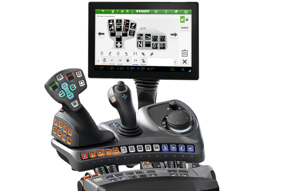 View of a Fendt armrest in the Power+ Setting 2 equipment variant