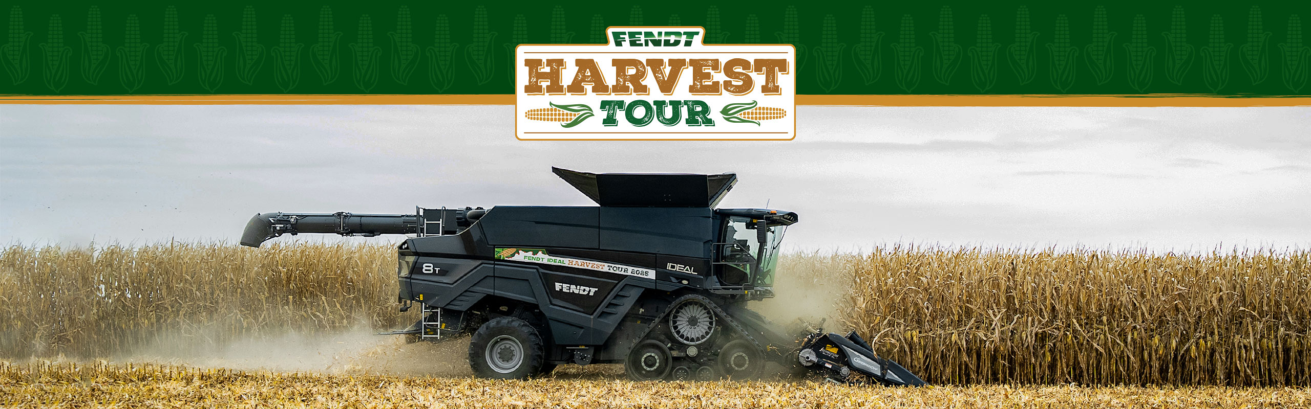 Fendt IDEAL 8T Combine in the field harvesting corn