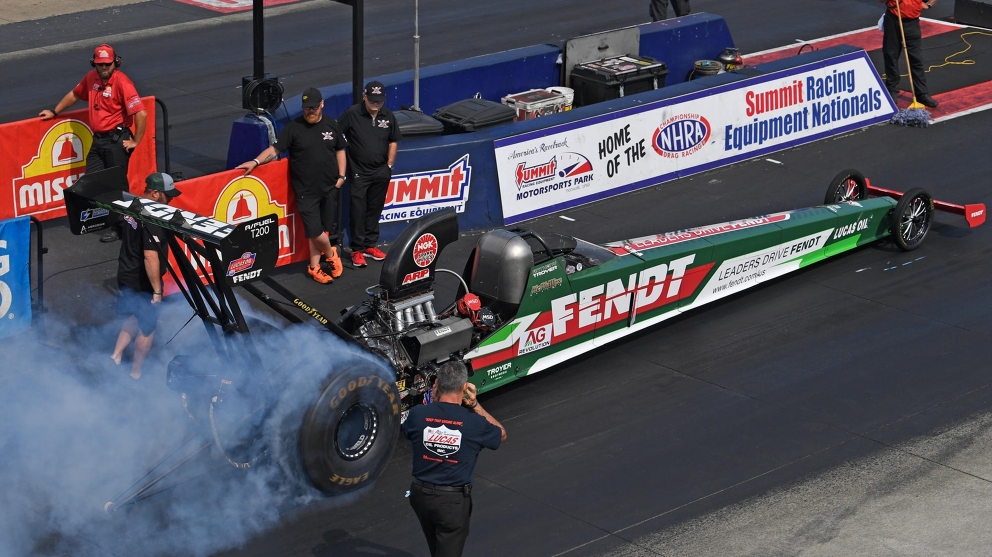 Fendt NHRA Race Car on the Track